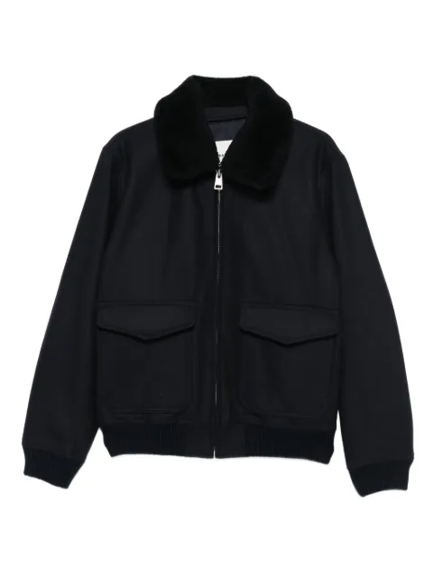 SANDRO wool jacket with shearling Blue SHPBL01220