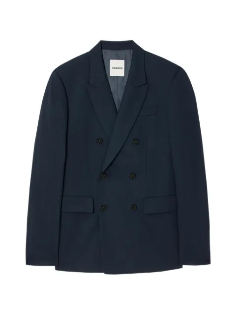 SANDRO double-breasted suit jacket Blue SHPVE01182