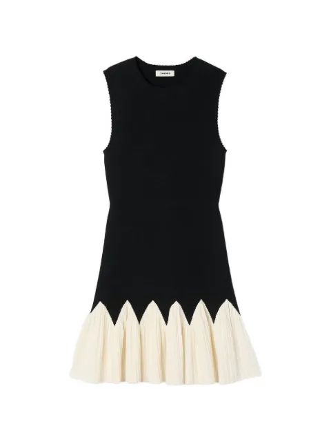 SANDRO two-tone mini knit dress Black SFPRO04562