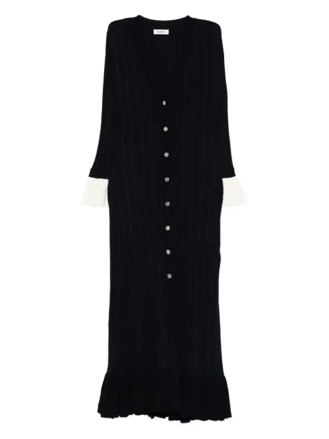 SANDRO two-tone knit midi dress Blue SFPRO04094