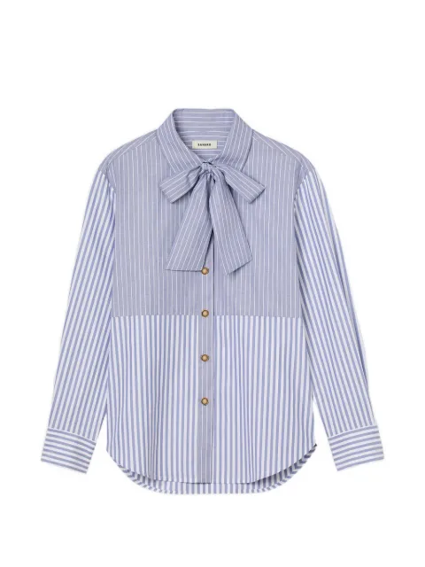 SANDRO striped shirt with removable tie Blue SFPCM01505