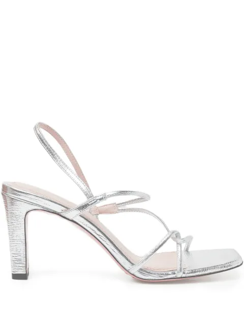 SANDRO block-heel leather sandals Silver SFACH01331