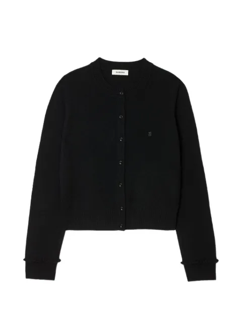 SANDRO ruffle-trim cardigan Black SFPCA01025