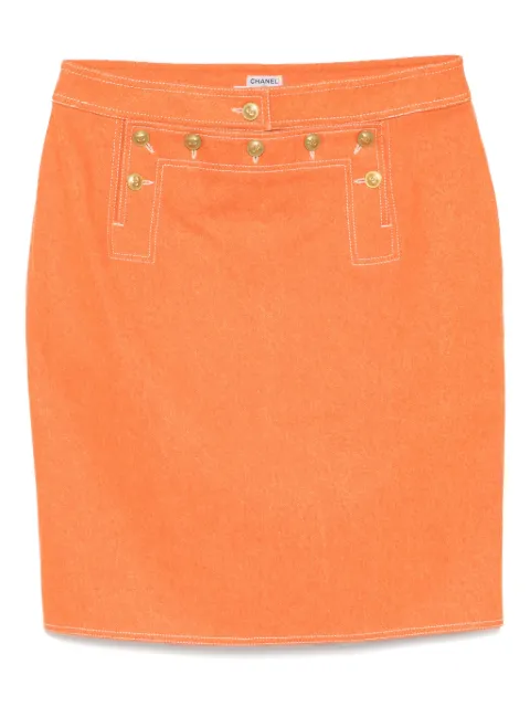 CHANEL Pre-Owned 1999-2000s denim skirt Orange 184735