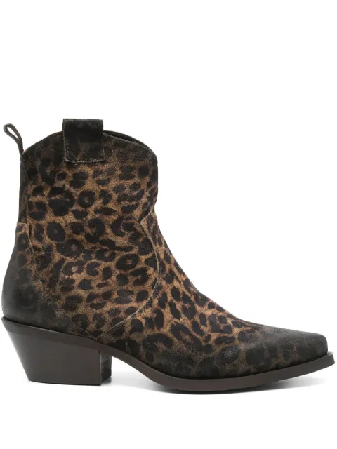 Metisse 50mm leopard-print boots Brown DX380