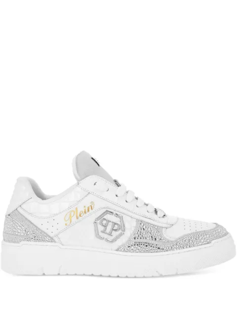 Philipp Plein crystal-embellished low-top sneakers White FAESUSC0826PLE022N
