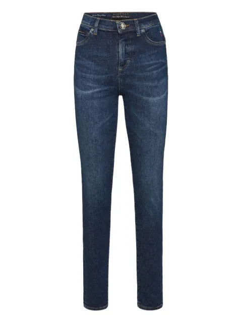 Philipp Plein logo-plaque jeans Blue FAECWDT2828PDE004N