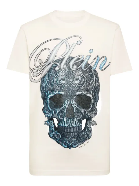 Philipp Plein skull-print cotton T-shirt Neutrals FAECMTK8528PJY002N