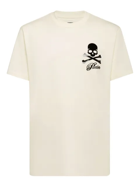 Philipp Plein skull bones-print T-shirt Neutrals FAECMTK8484PJY002N