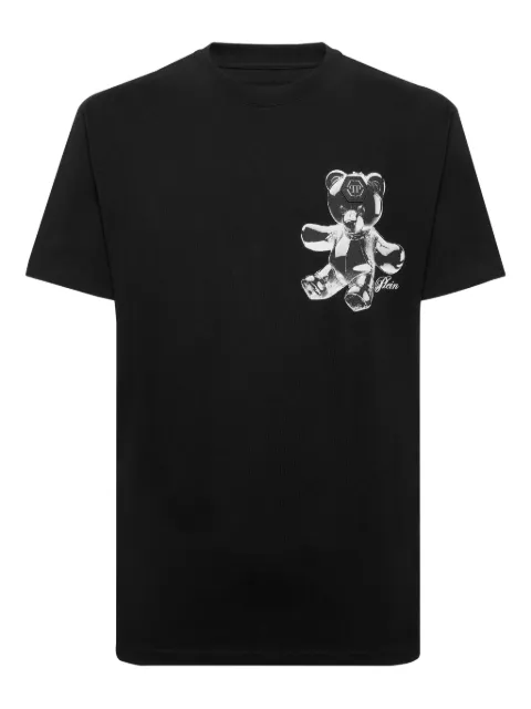 Philipp Plein teddy bear-print crew-neck T-shirt Black FAECMTK8599PJY002N