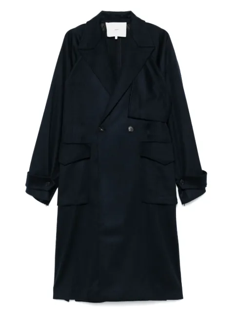 Setchu internal-belt coat Blue U232C005W013