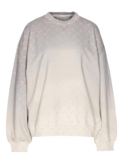 Marine Serre Moon faded fleece oversized sweatshirt Grey UST022ACJER0073