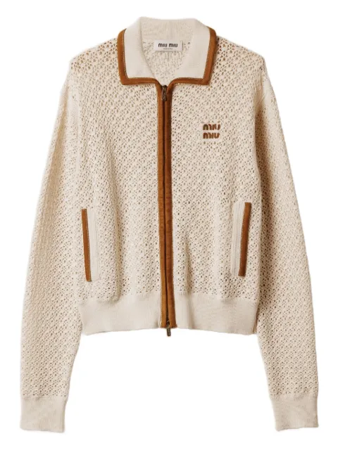 Miu Miu crochet workmanship cardigan Neutrals MMF965SOOO17IS