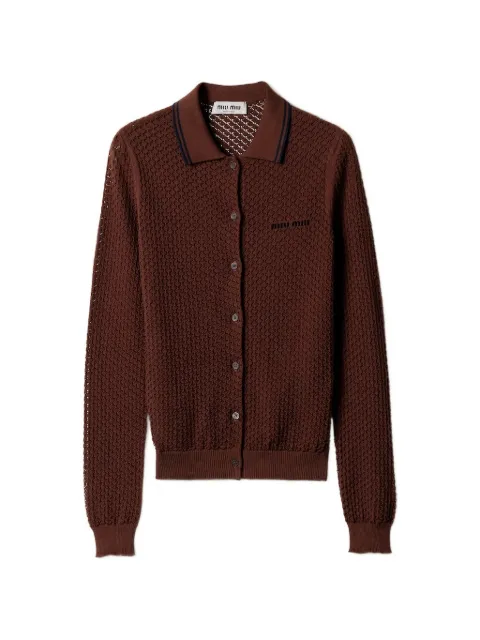 Miu Miu cotton cardigan Brown MMF970SOOO17NL