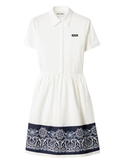 Miu Miu bandana-print poplin midi dress White MF5902SOOO17LZ
