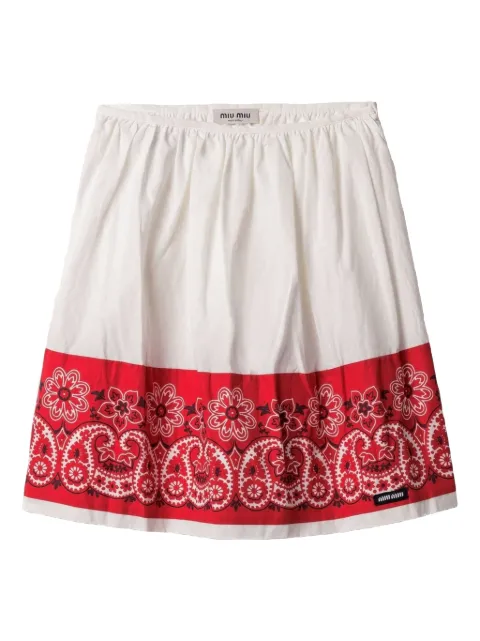 Miu Miu slubbed poplin skirt White MG2487SOOO17LZ