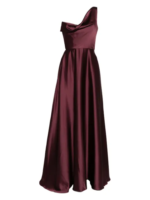 Amsale one-shoulder draped gown Red P850S