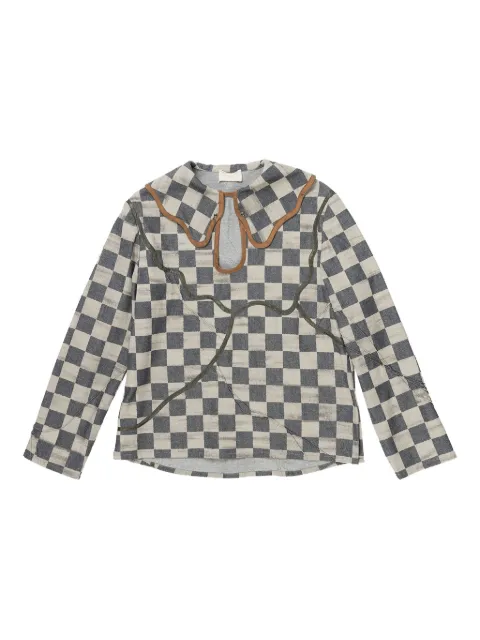 COMMUNS checked shirt Black CSC119B