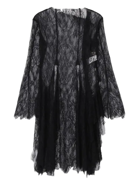 Yohji Yamamoto lace long-sleeve blouse Black FPB19900