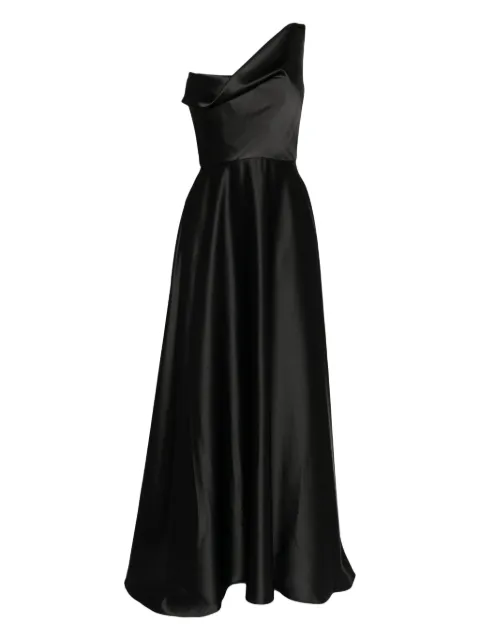 Amsale one-shoulder draped gown Black P850S
