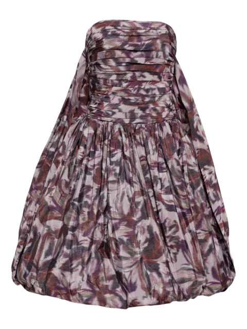 Amsale drop-waist bubble-hem dress Purple P841