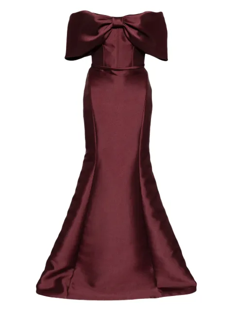 Amsale off-shoulder bow gown Red P851M