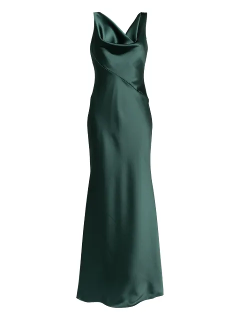 Amsale bias-cut cowl-neck dress Green P854S