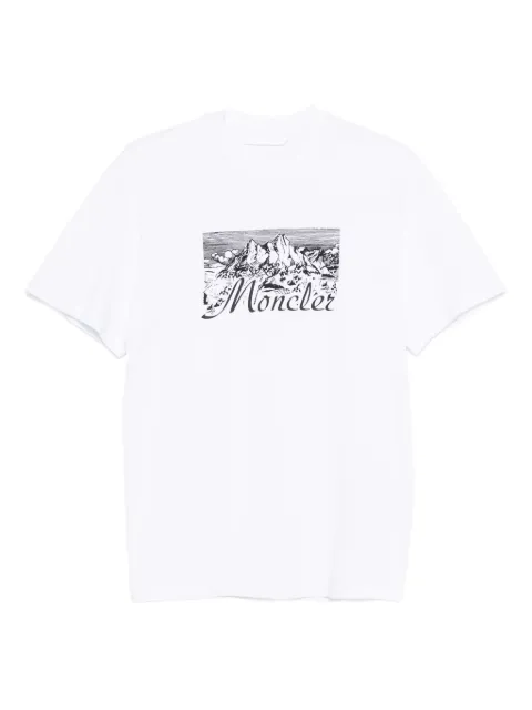 Moncler mountain-print T-shirt White K20918C0003189AUG