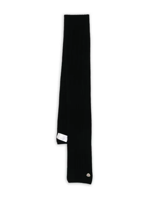 Moncler ribbed logo-patch scarf Black K20933C00030M4281