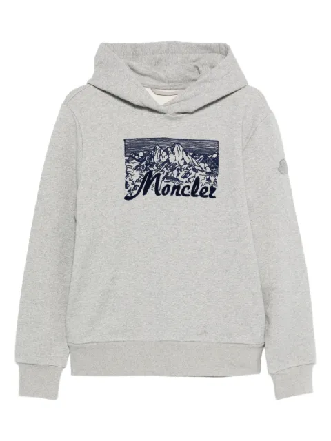 Moncler mountain-print hoodie Grey K20918G00017899V4
