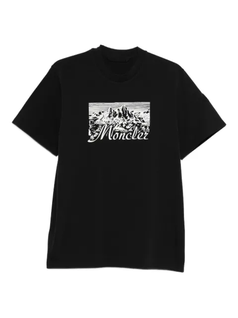 Moncler mountain-print T-shirt Black K20918C0003189AUG