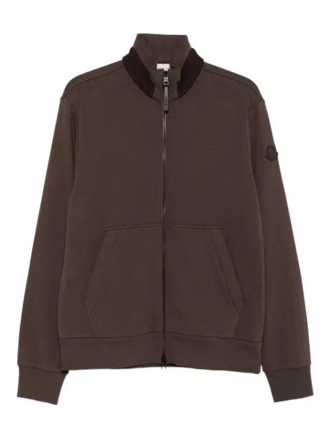 Moncler zip-up ribbed-collar cardigan Brown K20918G0002989ANG
