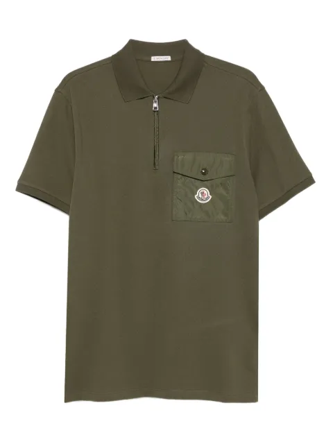 Moncler piqué-weave cotton polo shirt Green K20918A0001789A16
