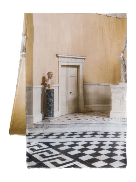 Faliero Sarti Syon House-print scarf Neutrals E252029SYONHOUSE
