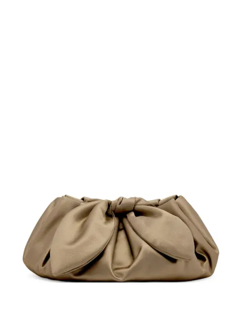 Oscar de la Renta satin clutch bag Brown 25PH174SATTAU