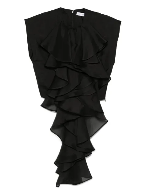 Viktor & Rolf layered-ruffle silk top Black WT0020099425