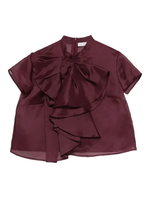 Viktor & Rolf bow-detailed silk top Red WT0140039425