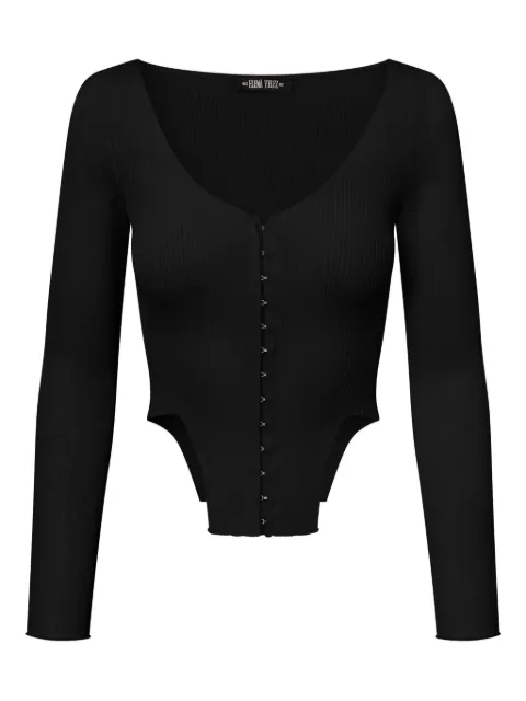 Elena Velez linen knit top Black YR005KN04