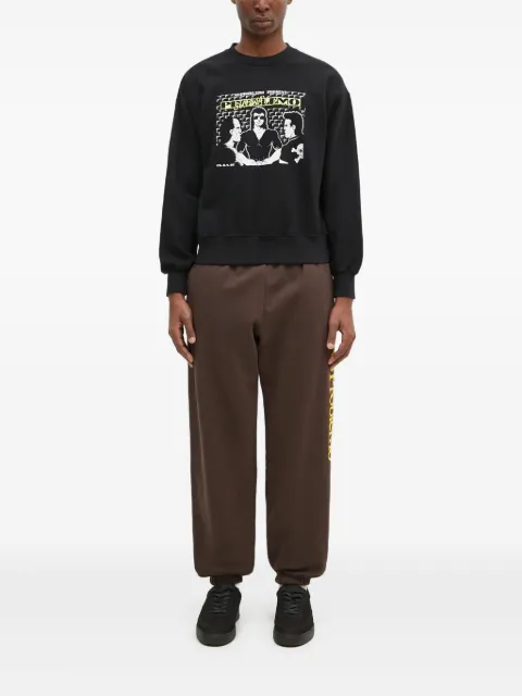 Aries slogan-print sweatpants Brown NP3000202