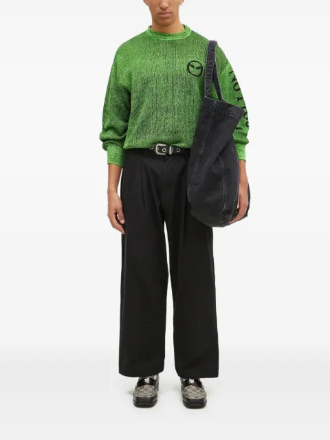 Aries Glitch Alien-O knit sweater Green NP2001902