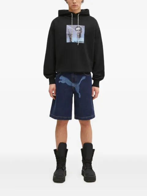 Aries graphic-print drawstring hoodie Black NP2001502