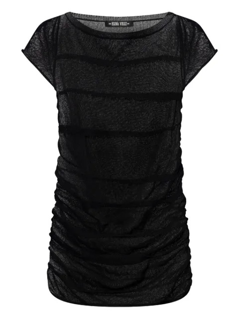 Elena Velez ruched T-shirt Black YR005KN02