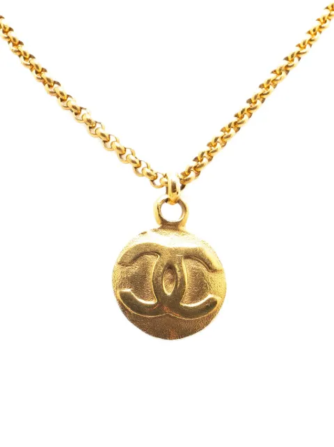 CHANEL Pre-Owned 1980-1990 CC Gold Plated Circle Pendant Necklace costume necklace Gold TXM2OOAMFJA75PQM
