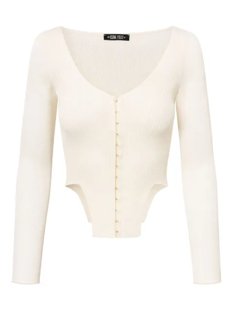 Elena Velez linen knit top White YR005KN04