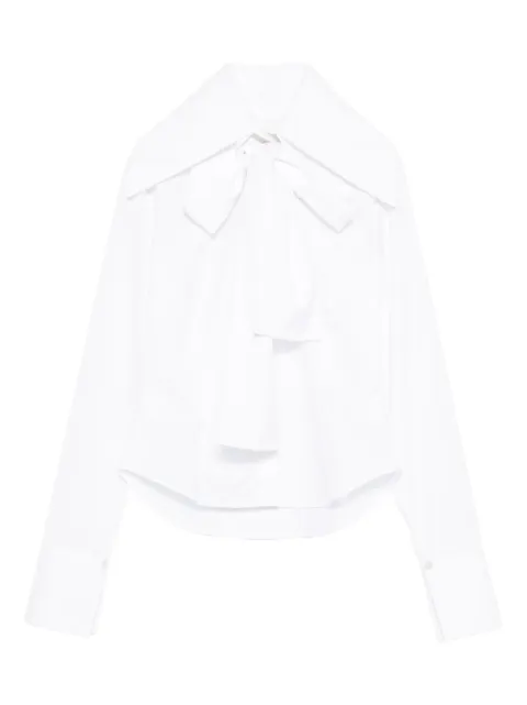 Viktor & Rolf triple-collar bow-detail cotton shirt White WS0010011425