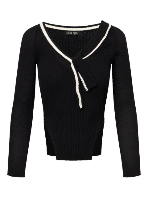 Elena Velez Varsity knitted top Black YR005KN01