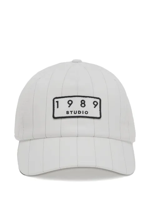 1989 STUDIO striped logo-patch cotton cap White S03UHE004FAB001