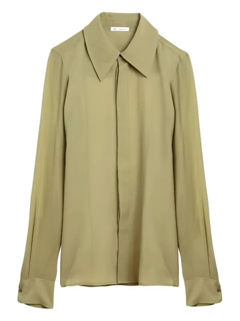 AMI Paris silk shirt Green FSH506SE0008