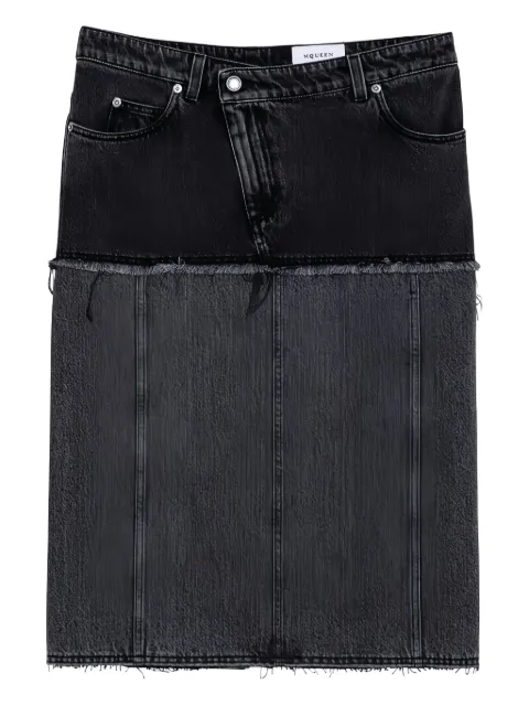 Alexander McQueen Hybrid midi skirt Black 802093QMACX