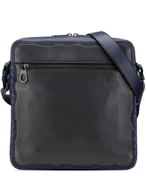 Bottega Veneta Pre-Owned 2012-2024 Intrecciato Trimmed Leather crossbody bag Black JUQSRXV4XD0I1NZB